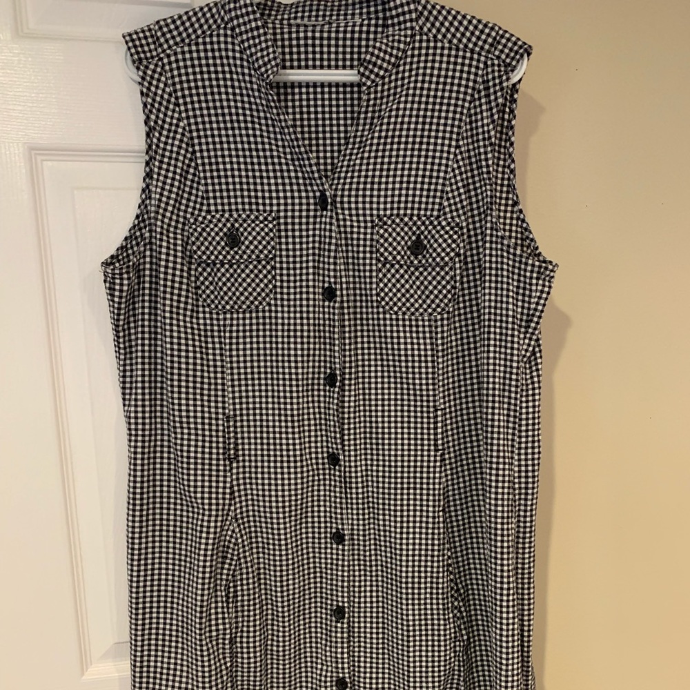 Gingham button up dress.